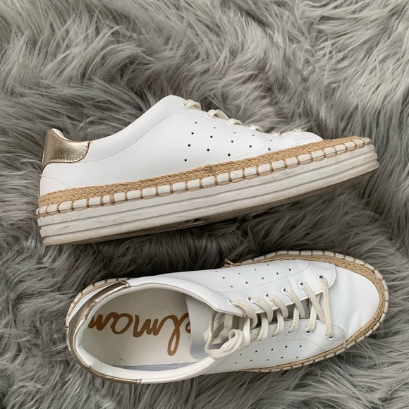 sam edelman white slip on sneakers